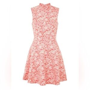 Yumi & Uttam Boutique Pink Floral Mock Neck Dress, L